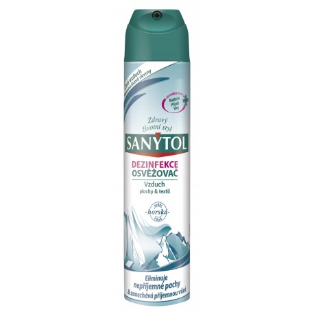 Dezinfekční osvěžovač vzduchu, povrchů a textilií s vůní hor - 300 ml - Sanytol