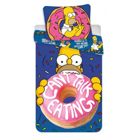 Bavlněné povlečení na jednolůžko - Homer Simpson Donuts