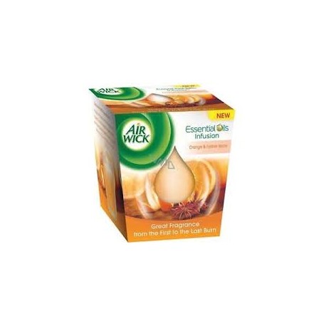 Air Wick vonná svíčka ve skle - Pomeranč a koření, 105g