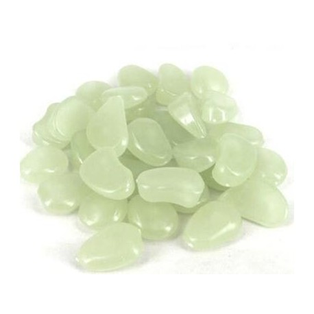 Ozdobné svítící oblázky - bílé, po nasvícení modré