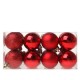 Vánoční baňky - červené - 4 cm - 16 ks