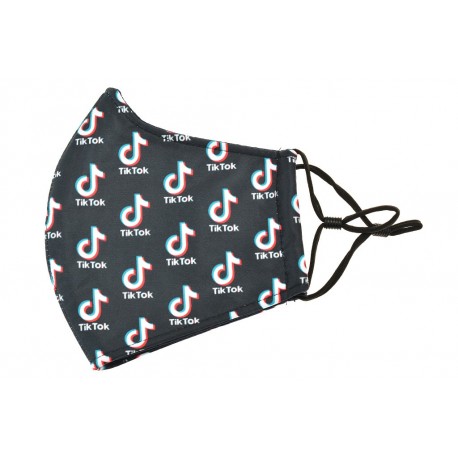 Textilní rouška na více použití - TikTok - celopotisk