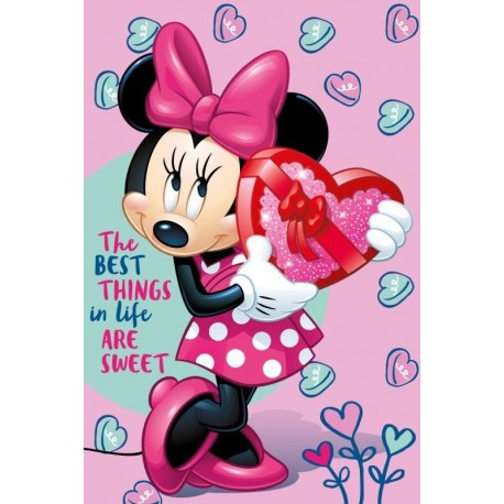 Dětská fleecová deka - Minnie - růžová - 150 x 100 cm - Jerry Fabrics