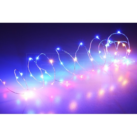 Mikro LED světýlka na baterie - 2,5 m - 40 diod - vícebarevné