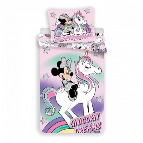 Bavlněné povlečení - Minnie s jednorožcem - 140 x 200 cm - BedStyle