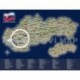 Stírací mapa Slovenska - stříbrno-modrá - dárkový tubus