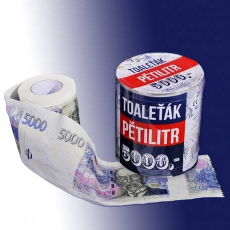 Toaletní papír s motivem pětitisícovky Toaletní papír s motivem pětitisícovky