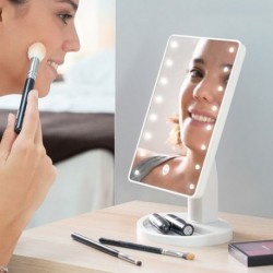 Kosmetické make-up zrcátko s LED osvětlením - bílé