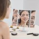 Zrcátko třípanelové s LED Dot osvětlením - bílé